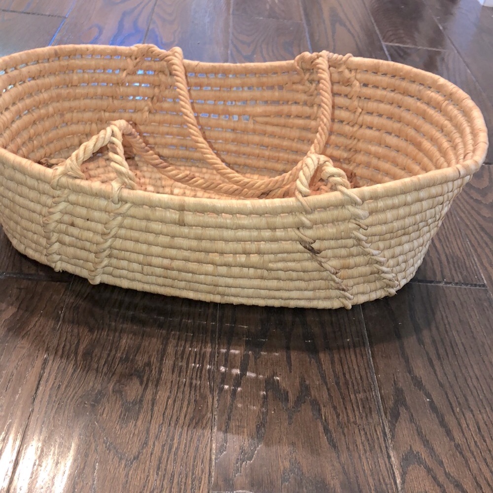Wicker basket with handles